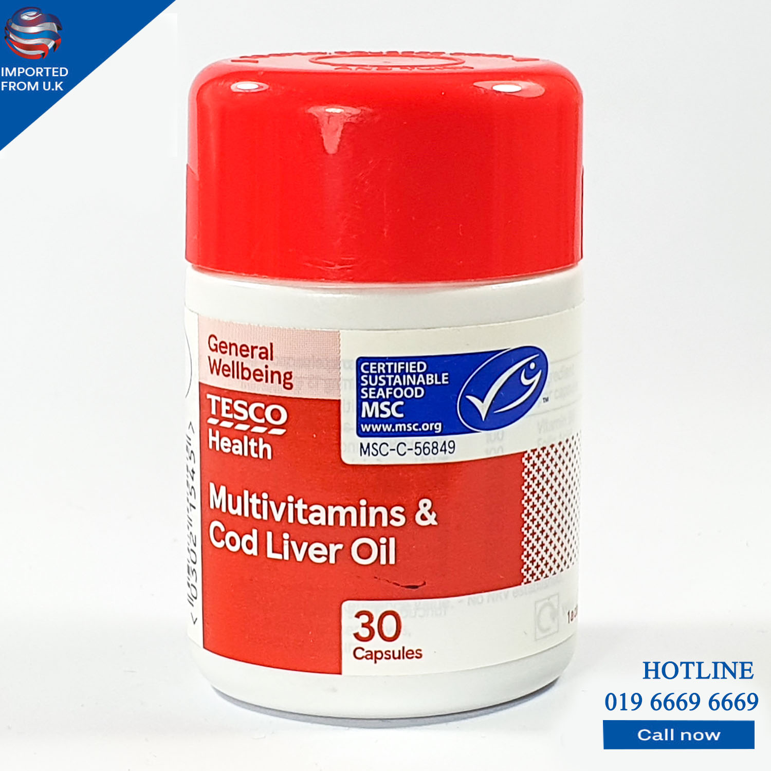 Multi Vitamin plus Codliver Oil (Tesco) 30 Capsules